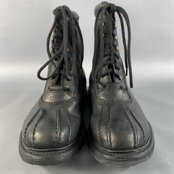 TED BAKER Size 11 Black Solid Leather Comando Sole Boots main image 7